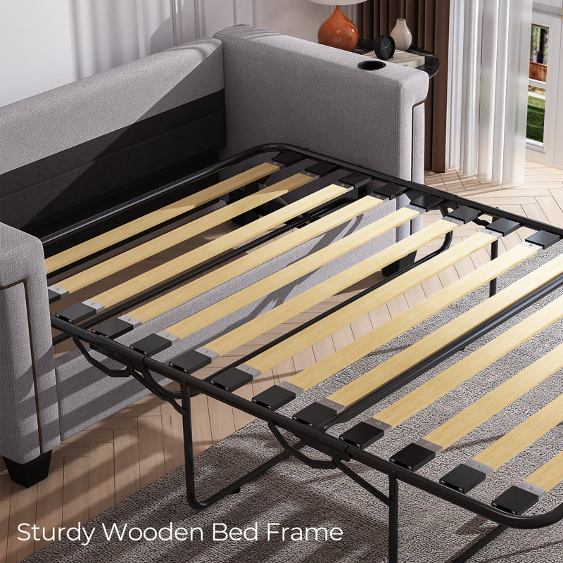 COPIAE 2 in 1 Spacious Sleeper Couch, Two Seat Loveseat Sleeper Sofa